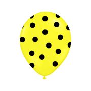 10 baloane galbene cu buline negre 30 cm