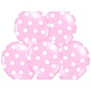 10 baloane roz pastel cu buline albe 30 cm