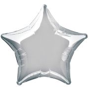 Balon argintiu stea 45 cm din folie
