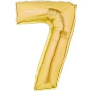 Balon folie cifra 7 auriu - 41cm inaltime