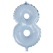 Balon folie cifra 8 bleu - 30 cm inaltime