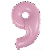Balon folie cifra 9 roz - 30 cm inaltime