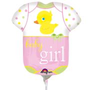 Balon mini folie metalizata roz Baby Girl