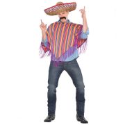 Poncho mexican si sombrero pentru adulti