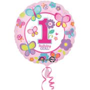 Balon folie metalizata 1st Birthday Girl 43 cm