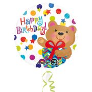 Balon folie metalizata ursulet Happy Birthday 43 cm