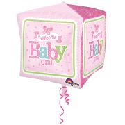 Balon folie metalizata Welcome Baby Girl 38 cm