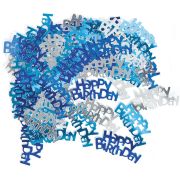 Confetti Happy Birthday bleu