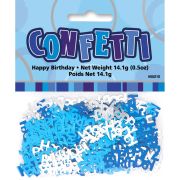 Confetti Happy Birthday bleu