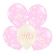 10 baloane roz si crem It's a girl 30 cm