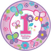 8 farfurii Sweet Birthday Girl - 23 cm