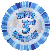 Balon folie bleu cifra 3 - 45 cm