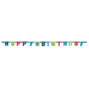Banner litere Happy Birthday bleu 1.8 m