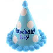 Coif Happy Birthday bleu cu buline