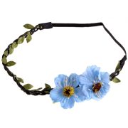Coronita elastica hippie flori albastre