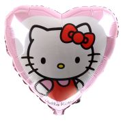 Balon folie inima roz Hello Kitty 45 cm