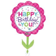 Balon folie roz Happy Birthday to you 73 x 53 cm