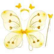 Aripi de fluture galbene cu sclipici auriu