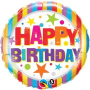 Balon folie Happy Birthday multicolor