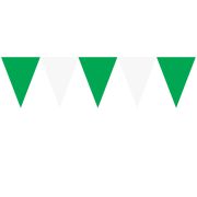 Banner stegulete alb si verde 50 m