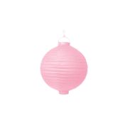 Lampion roz cu LED 20 cm