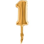 Balon micro folie cifra 1 auriu