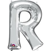 Balon mini folie argintiu litera R 25x33 cm