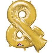 Balon mini folie auriu Ampersand 27 x 35 cm