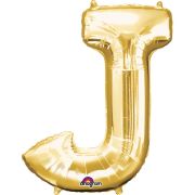 Balon mini folie auriu litera J 27x33 cm