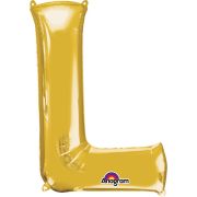 Balon mini folie auriu litera L 20x33 cm