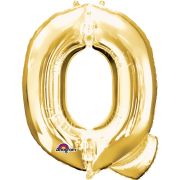 Balon mini folie auriu litera Q 25x33 cm.