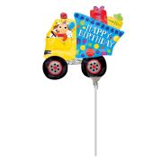Balon mini folie Happy Birthday camion 30 cm