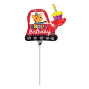Balon mini folie Happy Birthday excavator 24 x 21 cm