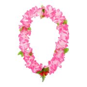 Ghirlanda colier hawaian roz si alb