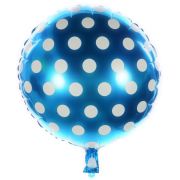 Balon folie albastru cu buline albe