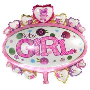 Balon folie medalion Baby Girl