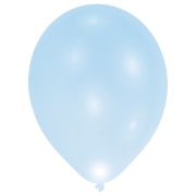 5 Baloane bleu cu LED 27 cm