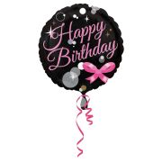 Balon negru Happy Birthday 45 cm