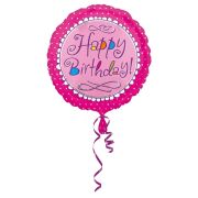 Balon roz Happy Birthday 43 cm
