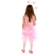 Rochie roz de printesa cu bagheta si cordeluta 4-6 ani
