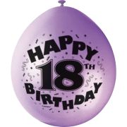 10 Baloane Happy Birthday 18 - 23 cm