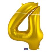 Balon cifra 4 auriu 86 cm