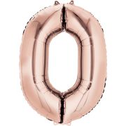 Balon roz cifra 0 - 63 x 88 cm