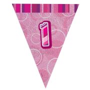 Banner stegulete roz cifra 1