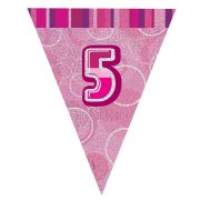 Banner stegulete roz cifra 5