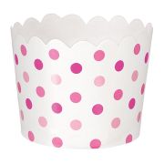 Mini cutii albe cu buline roz pentru snacksuri