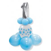 Minikit baloane bleu aniversare 1 an