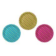 6 Farfurii cu buline multicolore - 23 cm