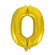 Balon cifra 0 auriu - 86 cm