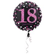 Balon cifra 18 cu roz 43 cm